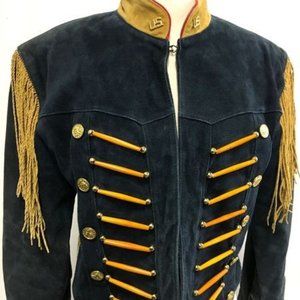 Vintage Pioneer Wear Suede Military Style Jacket